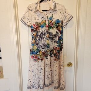 Floral Print Dress with Short Sleeves